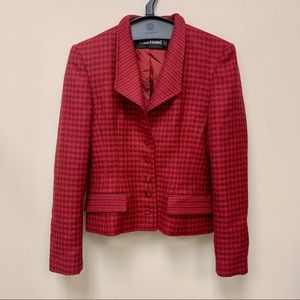 LOUIS FERAUD 1980s wool mohair houndstooth blazer